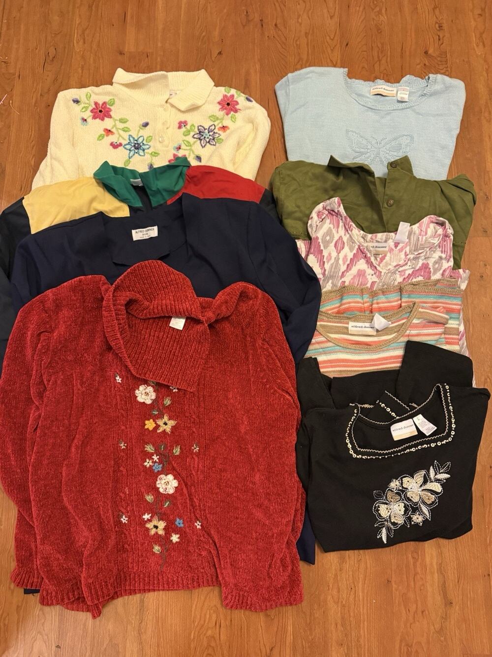 Alfred Dunner lot of 7 Tops jackets sweater 2XL 20 22 Plus Multicolor